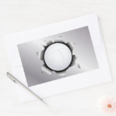 バレーボール貫通金属板 長方形シール (封筒)