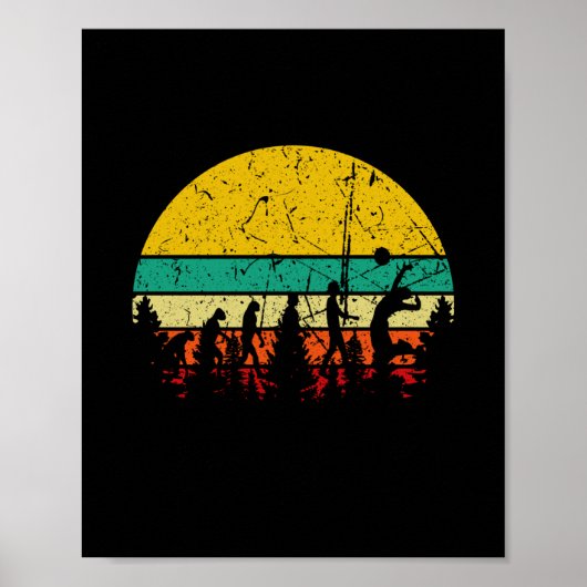 バレーボール進化レトロ ポスター (正面)