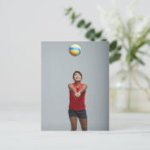 バレーボール遊の若い女性 ポストカード (スタンド正面)