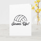 バレーボール選手がボール・バレーボールのギフトを提供 カード (黄色い花)