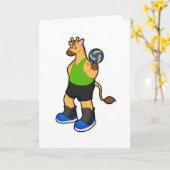 バレーボール選手としてのキリンとバレーボール カード (黄色い花)