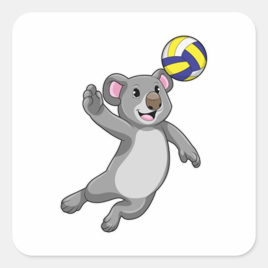 バレーボール選手としてコアラ スクエアシール (正面)