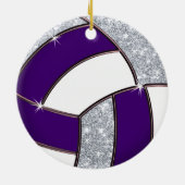 バレーボール選手のための紫のクリスマスプレゼント、 セラミックオーナメント (裏面)