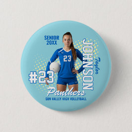 バレーボール選手のカスタムフォト シニアナイト スポーツ 缶バッジ