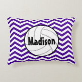 バレーボール選手のカスタム文字とカラーシェブロン アクセントクッション (正面)