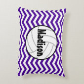 バレーボール選手のカスタム文字とカラーシェブロン アクセントクッション (裏面(縦))