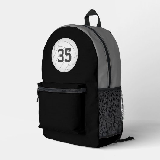 バレーボール選手のジャージー番号ANY色 プリントバックパック (裏面右端)