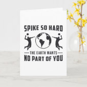 バレーボール選手のスパイクソ懸命バレーボールギフト カード (黄色い花)