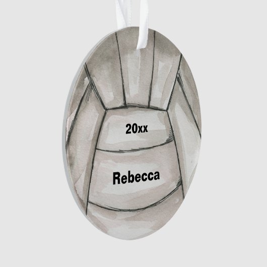 バレーボール選手のパーソナライズされたクリスマス オーナメント (正面)