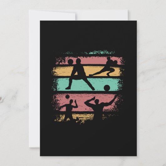 バレーボール選手のレトロヴィンテージ 招待状 (正面)