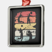 バレーボール選手のレトロ メタルオーナメント (左)