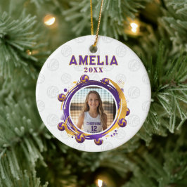 バレーボール選手の写真入りクリスマスオーナメント セラミックオーナメント