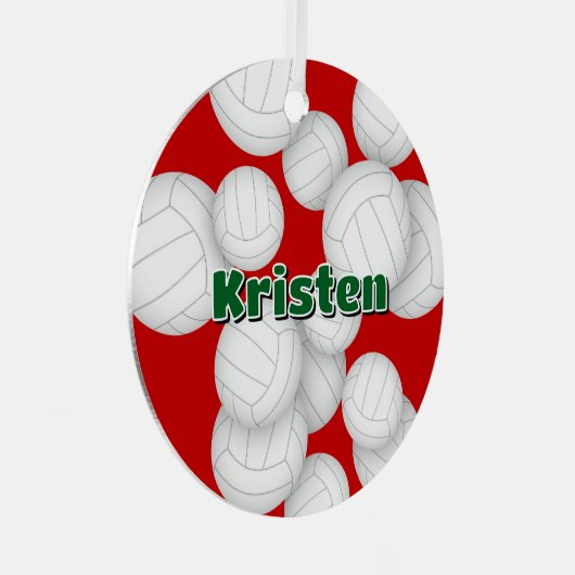 バレーボール選手の名前のメモ メタルオーナメント (正面右)