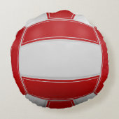 バレーボール選手の名前イヤーチームレッド ラウンドクッション (裏面)
