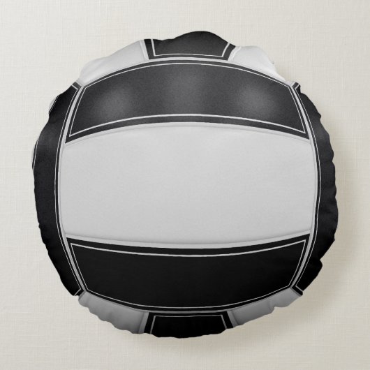 バレーボール選手の名前年代チーム白黒 ラウンドクッション (裏面)