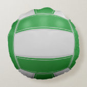 バレーボール選手の名前年代表グリーン ラウンドクッション (裏面)