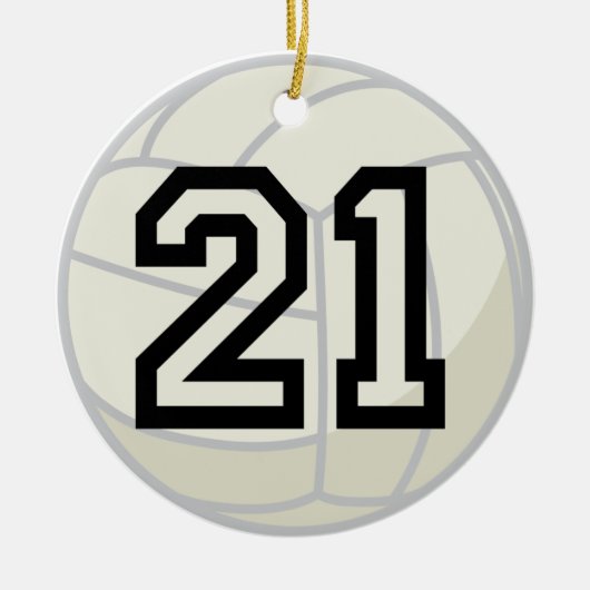 バレーボール選手の均一第21オーナメント セラミックオーナメント (正面)