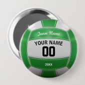 バレーボール選手の年次チームグリーン 缶バッジ (正面&裏面)