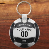 バレーボール選手の年間代表チーム白黒 キーホルダー (裏面)