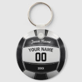 バレーボール選手の年間代表チーム白黒 キーホルダー (裏面)