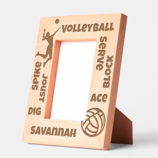 バレーボール選手の恋人の用語名前をカスタムする レーザー彫刻フレーム (左)