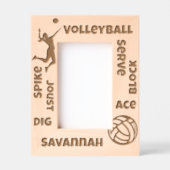 バレーボール選手の恋人の用語名前をカスタムする レーザー彫刻フレーム (正面)