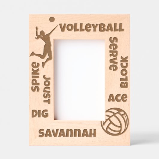 バレーボール選手の恋人の用語名前をカスタムする レーザー彫刻フレーム (正面)