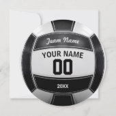 バレーボール選手の白黒一流年のチーム サンキューカード (正面)