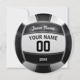 バレーボール選手の白黒一流年のチーム サンキューカード