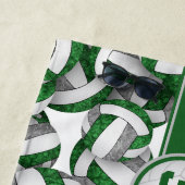 バレーボール選手の緑の灰色のチームカラーのギフト ビーチタオル (インサイチュ)