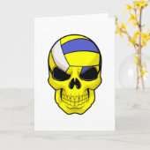 バレーボール選手の頭蓋骨 カード (黄色い花)