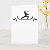 バレーボール選手の鼓動 ビーチ 面白いスポーツギフト カード (黄色い花)