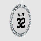 バレーボール選手のNAME番号スポーツネットおもしろい オーナメント (正面)