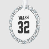 バレーボール選手のNAME番号スポーツネットおもしろい オーナメント (正面)