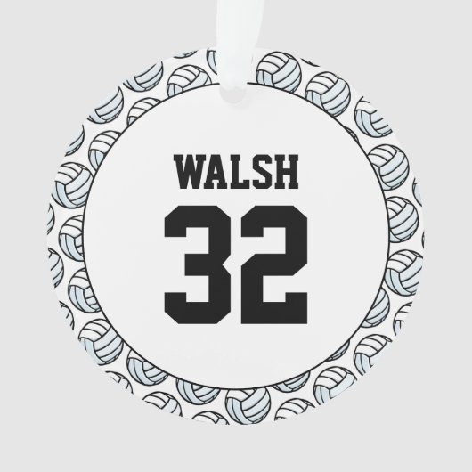 バレーボール選手のNAME番号スポーツネットおもしろい オーナメント (正面)