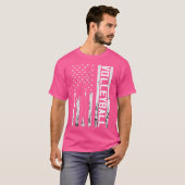 バレーボール選手アメリカ米国国旗のビーチバレーボール Tシャツ (正面フル)