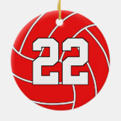 バレーボール選手カスタムのジャージー番号クリスマス セラミックオーナメント (裏面)