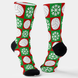 バレーボール選手クリスマススノーフレークパターンかわいい ソックス