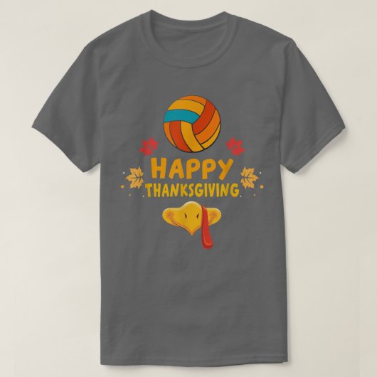 バレーボール選手トルコ感謝祭おもしろいの日 Tシャツ (デザイン正面)