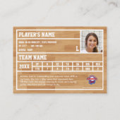 バレーボール選手トレーディングカードお土産 コーリングカード (裏面)