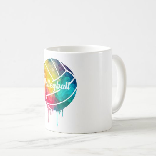 バレーボール選手ビーチバレーボールチームギフトアイディア コーヒーマグカップ (正面右)