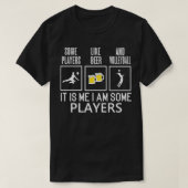 バレーボール選手ビールバレーボールおもしろいギフト Tシャツ (デザイン正面)