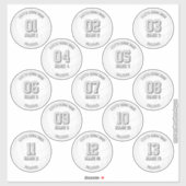 バレーボール選手13人が一人パーソナライズされた別 シール (シート)