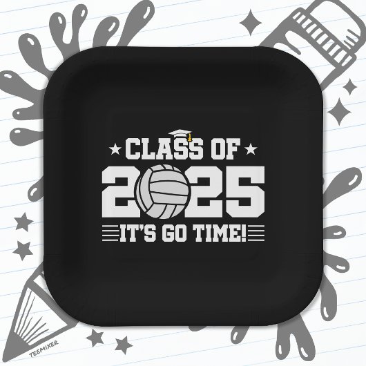 バレーボール選手2025年上級卒業クラス ペーパープレート