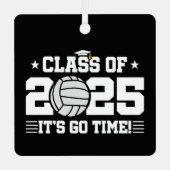 バレーボール選手2025年上級卒業クラス メタルオーナメント (正面)