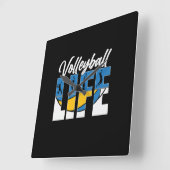 バレーボール選手 |バレーボールの生活 スクエア壁時計 (傾斜)