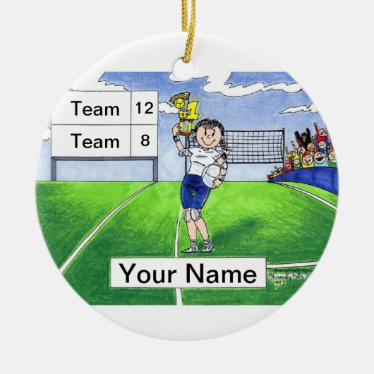 バレーボール選手 – 女性 セラミックオーナメント (正面)