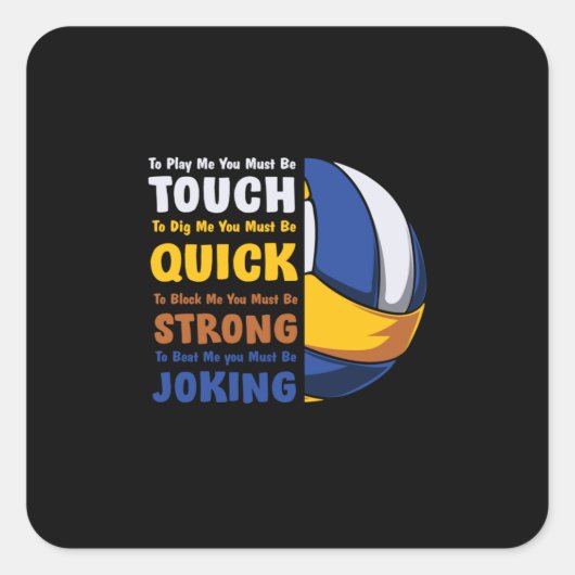 バレーボール選手 |強いはず スクエアシール (正面)