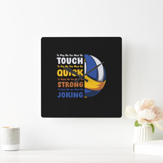 バレーボール選手 |強いはず スクエア壁時計 (ホーム)