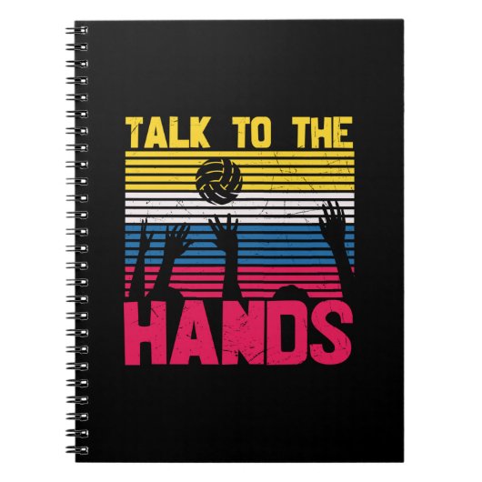 バレーボール選手 |手に話す ノートブック (正面)